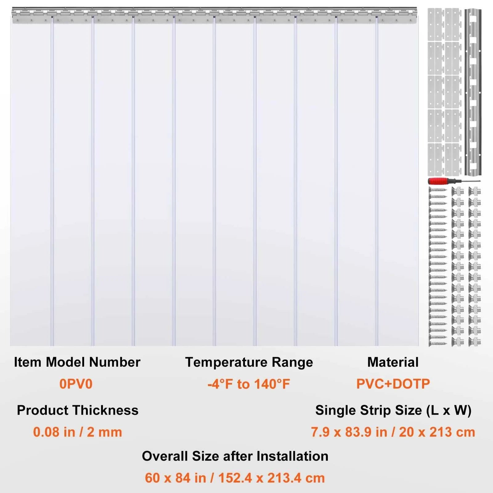 SucceBuy Windproof Door Curtain 84" x 60" PVC Transparent Air-Conditioning Curtain Strip Screen Indoor Outdoor Heat Insulation The jack market .AU The jack market .AU Home $ 132 14:202010806#10 pcs;200007763:201336105