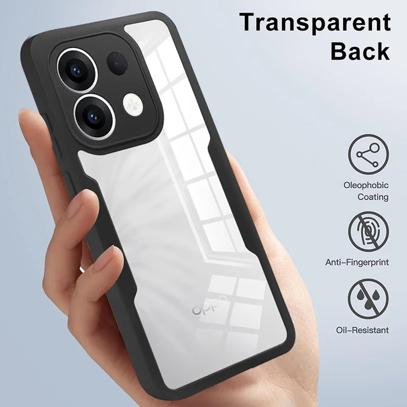 OPPO 360 Full Body Heavy Duty Case - Double-Sided Transparent Soft Cover for Reno 4Z, 5 Lite, 5Z, 7 & 5G