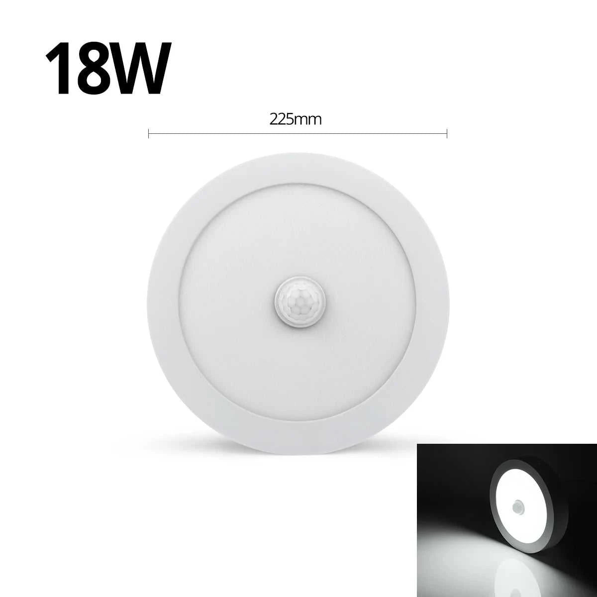 LED Panel Light With PIR Motion Sensor Ceiling Mounted 6W 12W 18W AC 85-265V Corridor Lamp Indoor Lighting lampara techo The jack market .AU The jack market .AU Home $ 55 136:173#6W White