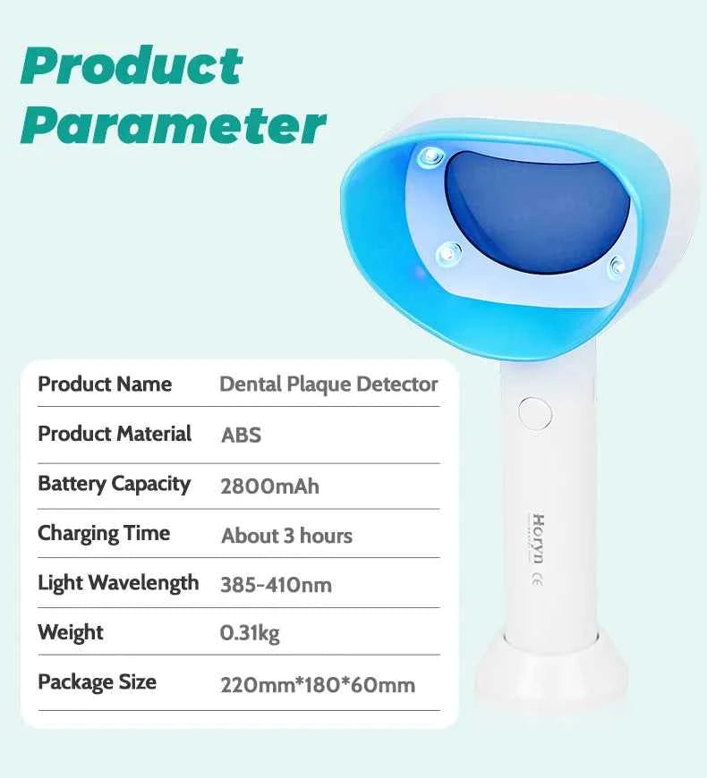 BrightSmile Plaque Detector - Portable Tool for Effortless Home Oral Hygiene for Adults & Kids