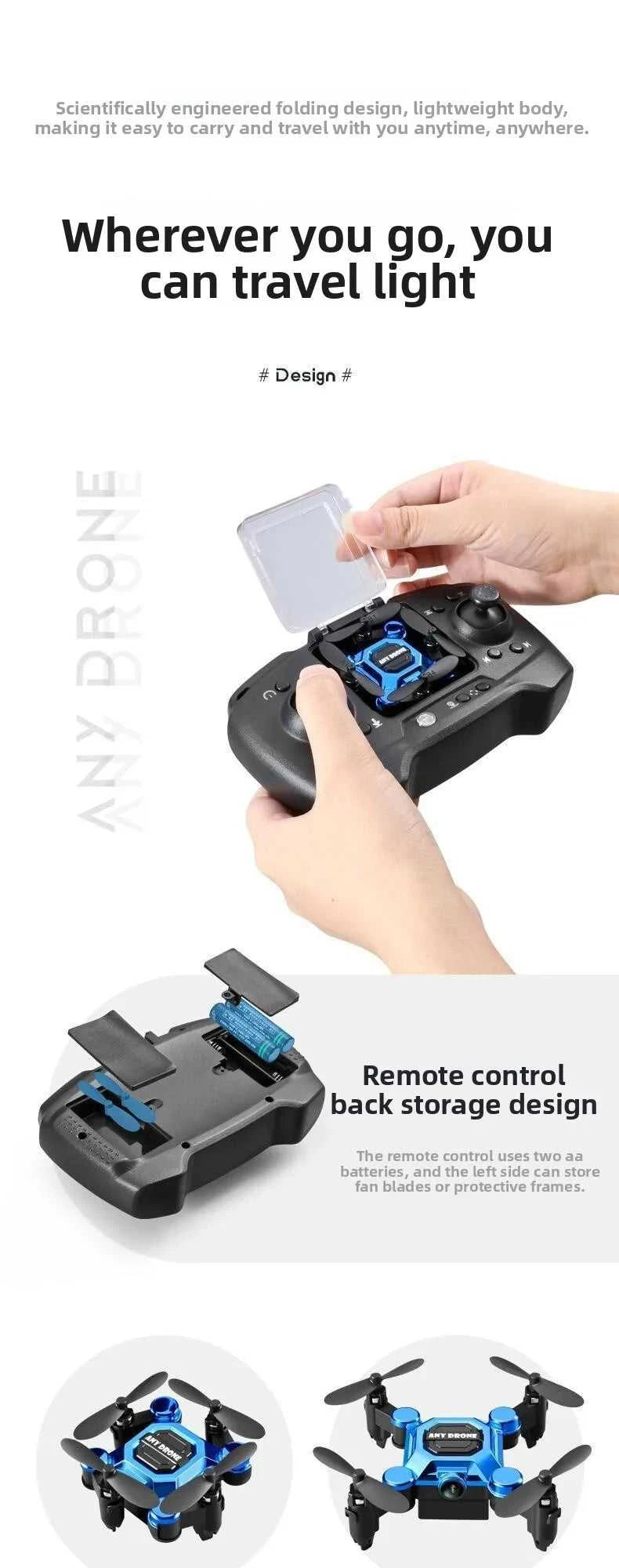 Mosquito drone, mini folding drone, aerial camera drone, student remote-controlled helicopter, small toy The jack market .AU The jack market .AU Drones $ 81 14:173#Black no camera