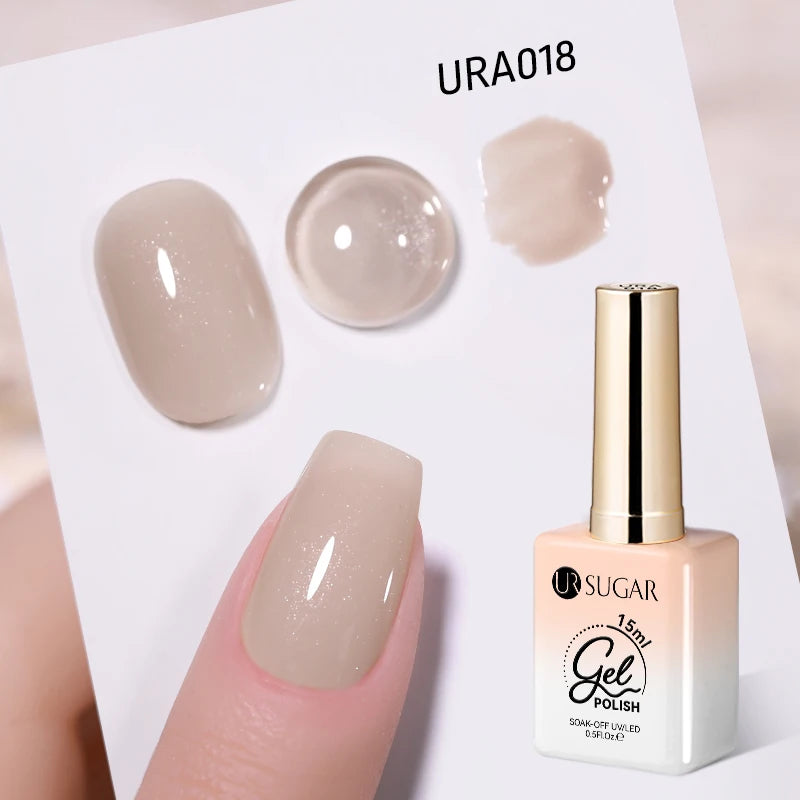 UR SUGAR 15ml  Autumn Winter Red Cat Magnetic Gel Nail Polish White Dopamine Nail Sparkling Glitter Soak Off UV LED for Manicure