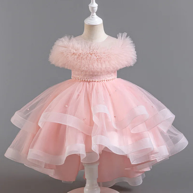GlamourKids Elegant Lace Mesh Sleeveless Evening Gown for Girls 3-12 - Perfect for Summer Parties