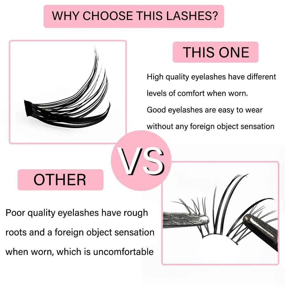Mink False Eyelashes by [Brand Name] - 3D Volume Cluster Lashes, 30D-80D, Natural Look, Perfect for Stunning Makeup
