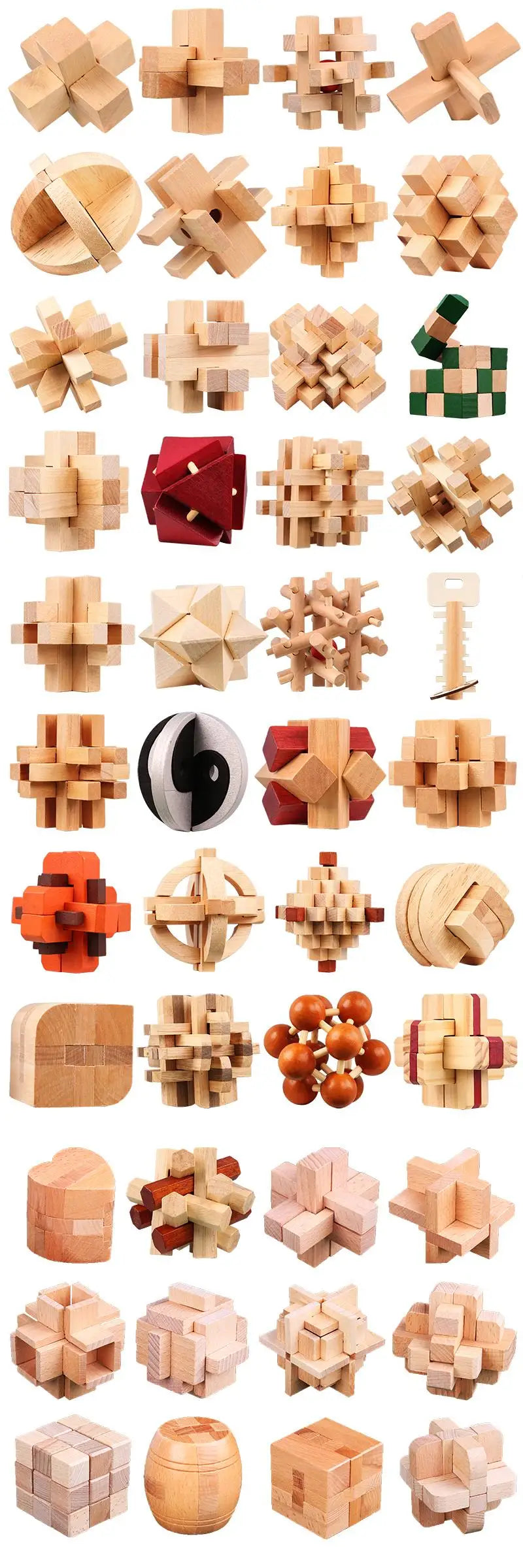 Wooden Puzzle 3D Unlock Brain Teasers Cage Apart Triangle Luban Lock Educational Intellectual Toys Juegos De Ingenio Y Logica