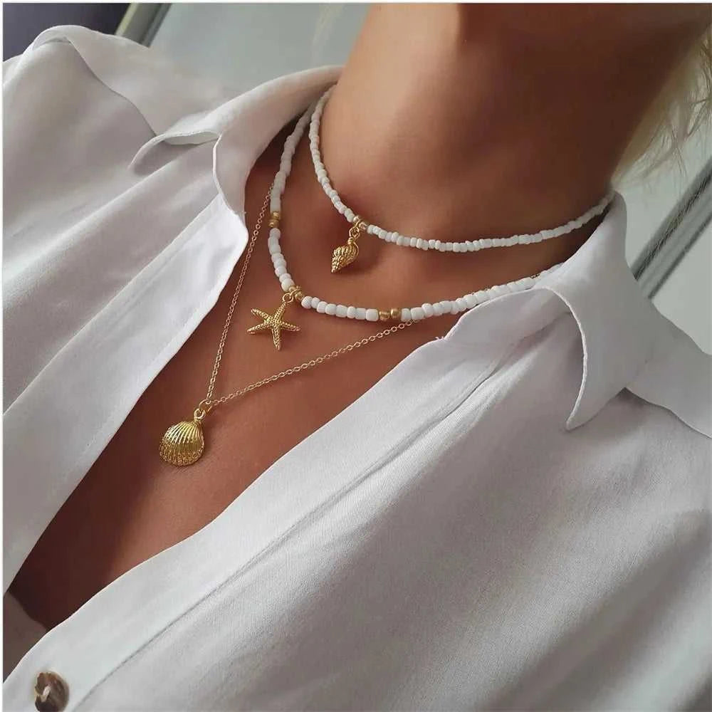 Vintage Blue White Bead Chain Eye Starfish Head Coin Pendant Necklace For Women Boho Fashion Ethnic Multilayer Baroque Jewelry The jack market .AU The jack market .AU Jewellery & Chains $ 49 200000639:4;200001034:203027829#NES-0857-5;200007763:201336100