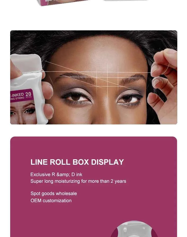 Microblading Mapping String - Liquid-Free Eyebrow Positioning Tool for Perfect Makeup Application