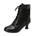 2025 New Lace Up Ladies High Heel Shoes Strange Steampunk Boot Victorian Ankle Boots Women Pointed Toe Thick Soled Short Boots