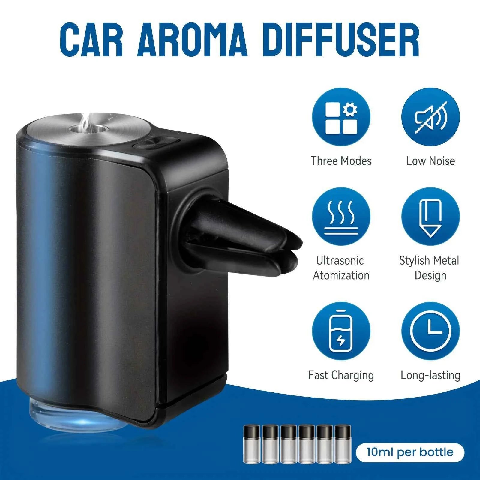 Car Air Freshener Electric Auto Aroma Diffuser Car Air Vent Essential Oil Mist Humidifier Fragrance Diffuser Aromatherapy