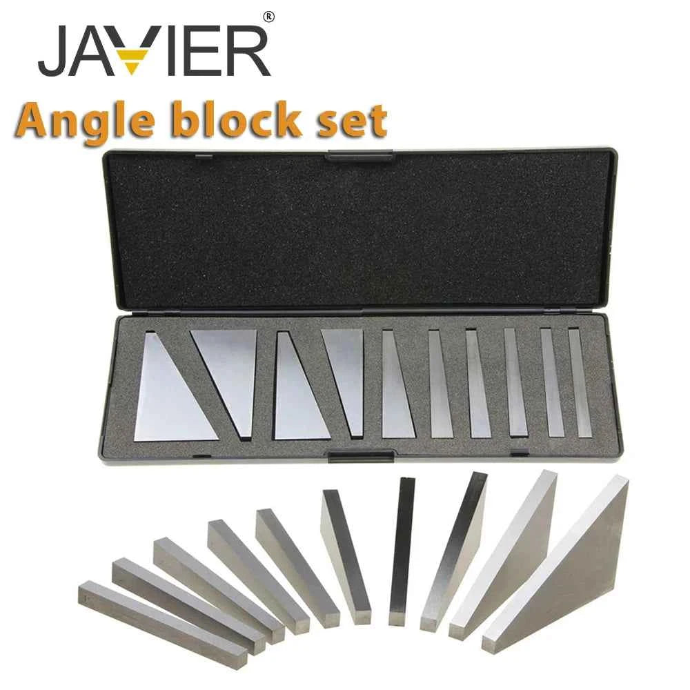 JAVIER Precision Ground Angle Block Set - Durable 2/10/12/17pc Kit with Storage Case for Lathes & Machinist Tools