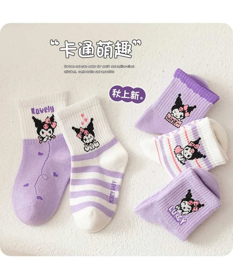 5 Pairs Kuromi Kids Socks Melody Kawaii New Fall Winter Cartoon Boy Children Mid-calf Socks Cotton Sock for Girls Gifts The jack market .AU The jack market .AU Mum & Kids: Essential Products for Every Family $ 26 14:350852#b;200007763:201336100;977:100014064#S 1-3 years old