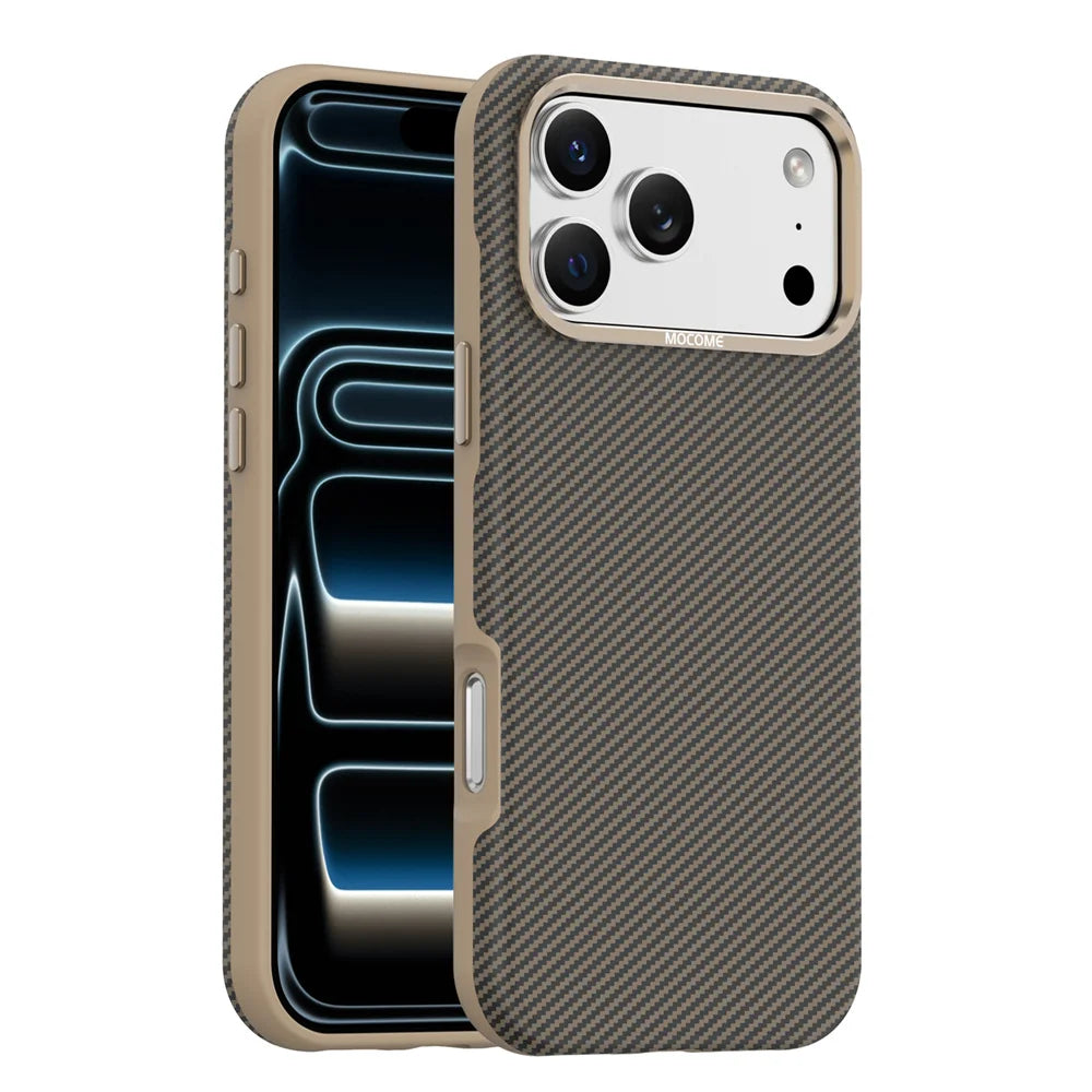 Luxury Built-in Magnet Magnetic Carbon Fiber Phone Case For iPhone 17 16 15 14 13 12 Pro Max Plus Solid Color Matte Back Cover