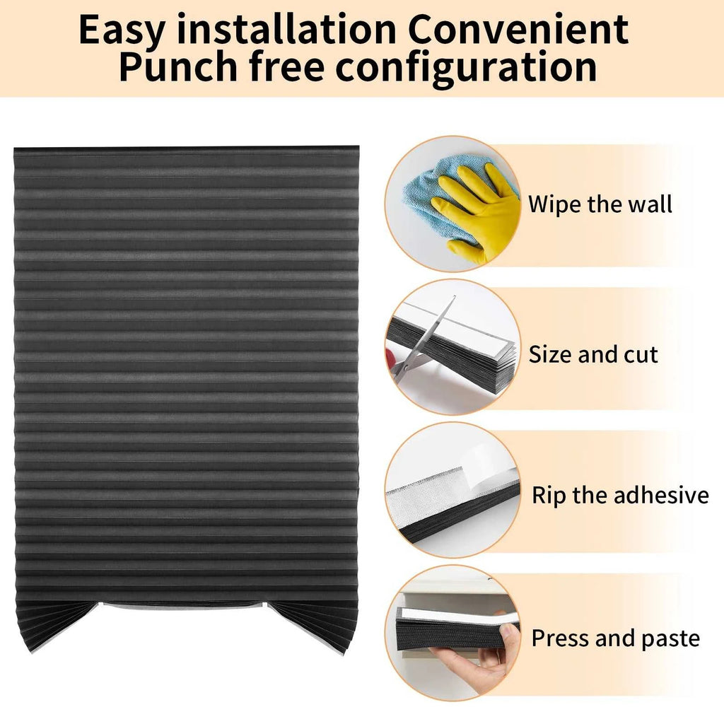 Blind for Window Self Adhesive Pleated Blinds Cordless No Drill Fabric Shutter Room Darkening Shades Blackout Shutters The jack market .AU The jack market .AU Home $ 53 14:496#Black Full blackout