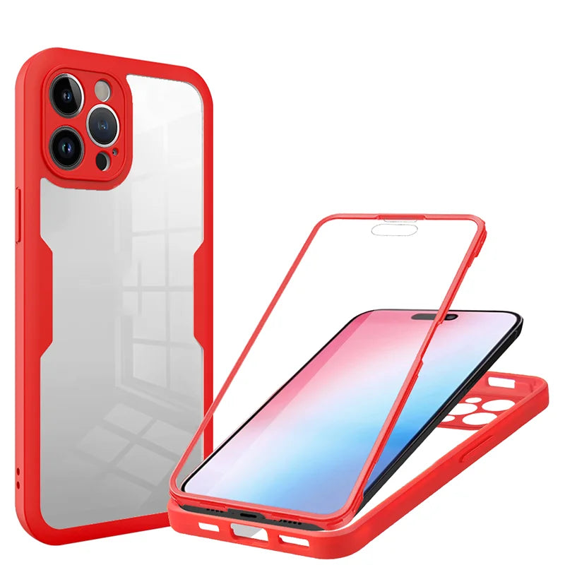OPPO 360 Full Body Heavy Duty Case - Double-Sided Transparent Soft Cover for Reno 4Z, 5 Lite, 5Z, 7 & 5G