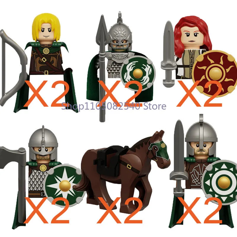 MOC Military Soldier Movie Character Building Blocks Accessories Medieval Castle Knight Helmet Shield Mini Brick Gift Toy E008