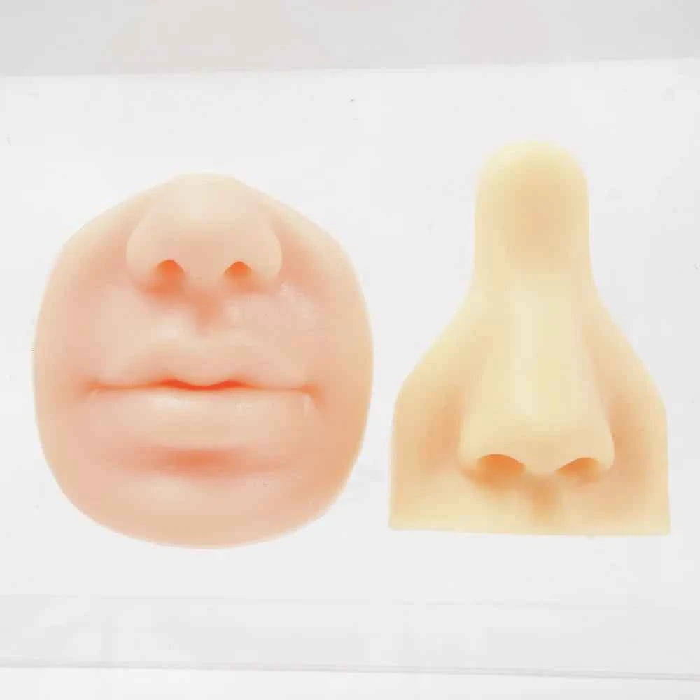 Soft Silicone Simulation Ear Nose Lip Tongue Models 3D Body Piercing Practice Parts for Piercing,Tattooing,Acupuncture Practice