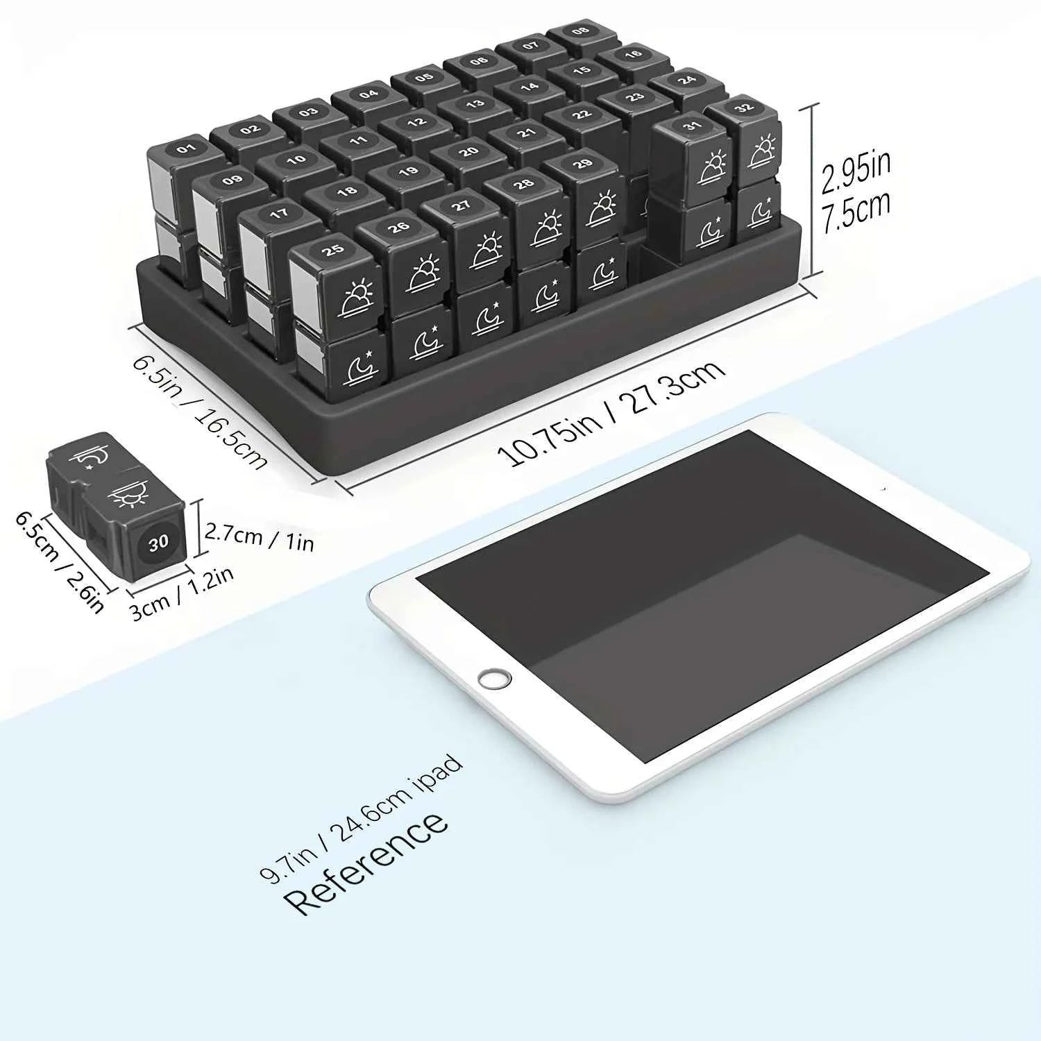Monthly Pill Organizer 2 Times a Day, 31Day Pill Box AM PM, One Month Pill Box Organizer AM PM to Hold Vitamins, Supplements