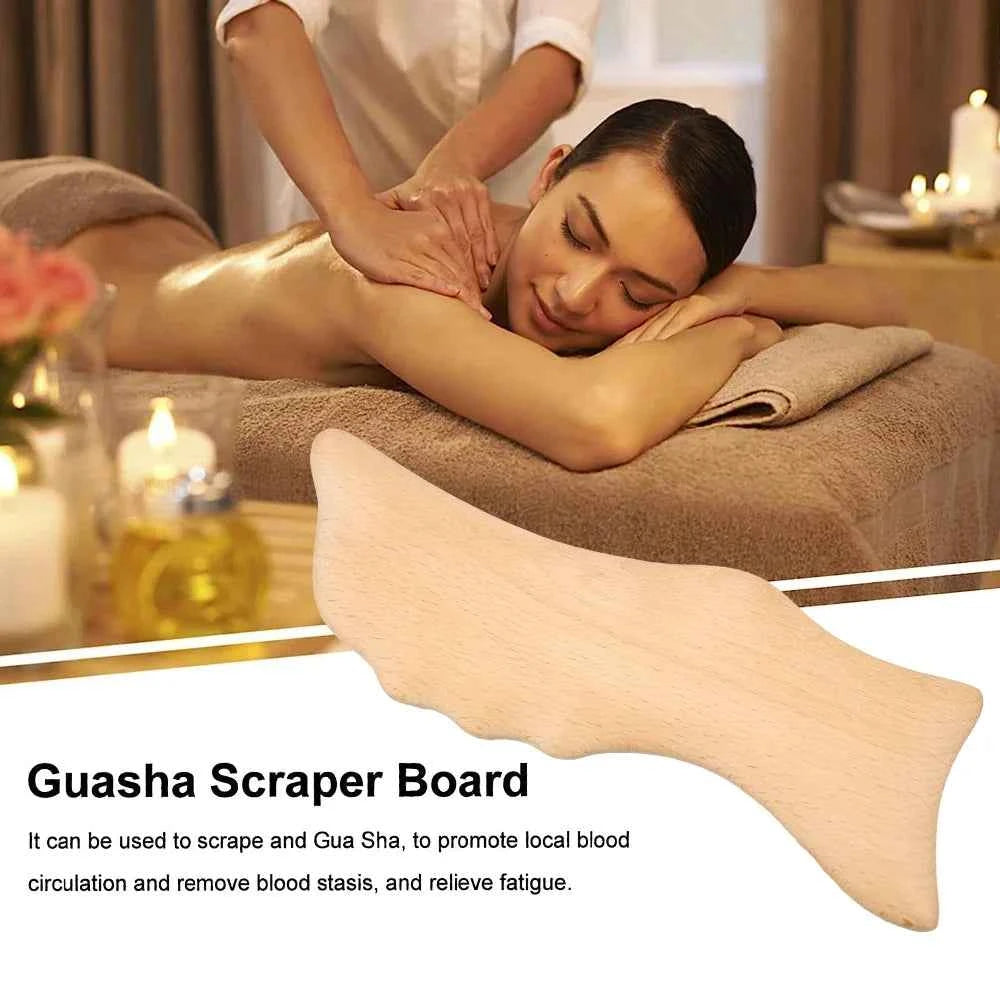 Wooden Whale Gua Sha Massage Tool - Beech Wood for Enhanced Body Circulation & Relaxation