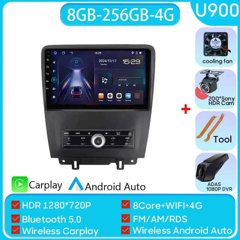 For Ford Mustang V S-197 2009 - 2014 5G WIFI Car screen Android Auto Radio Carplay Navigation Multimedia Stereo Player 8Core DVD