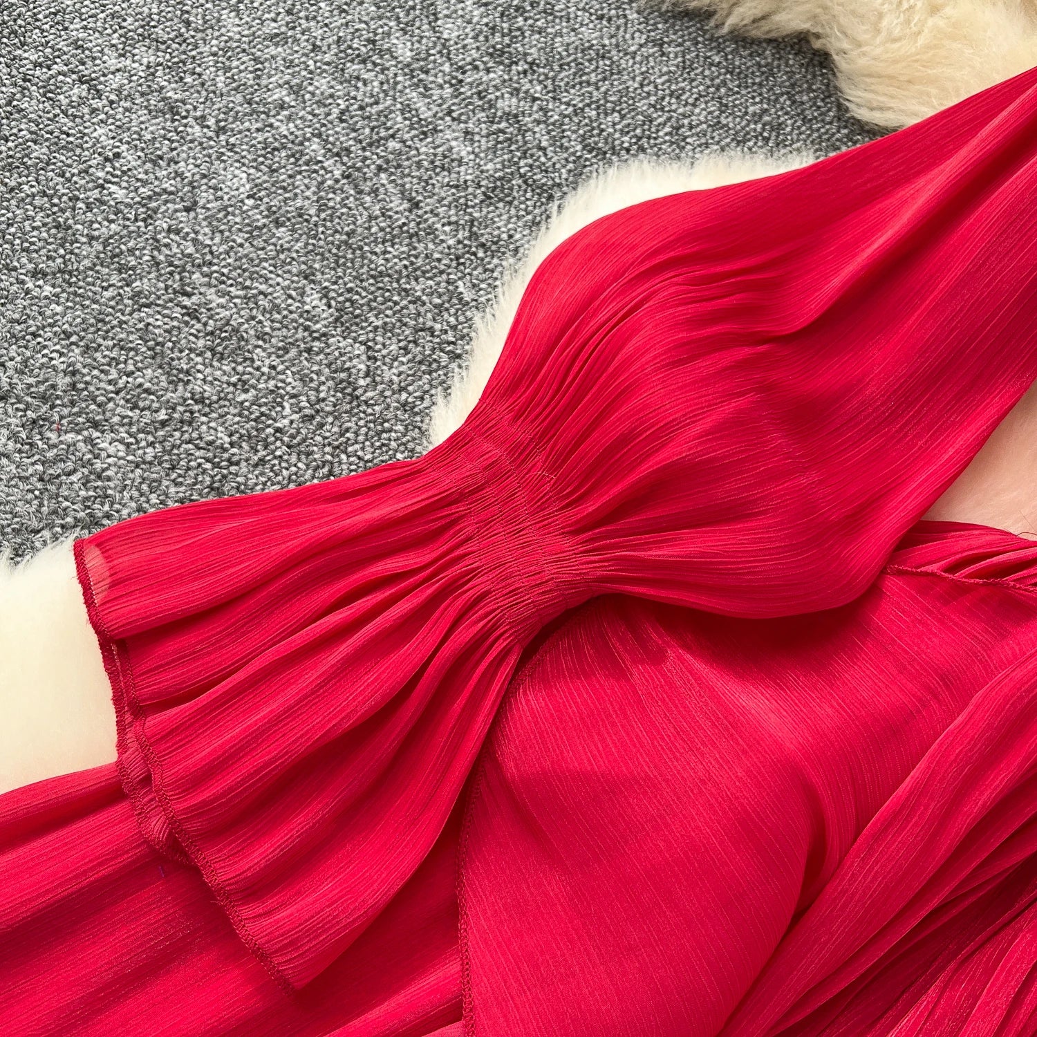 Spring Autumn Women Party Long Dress Elegant Female Red/Purple/Beige/Black Diamonds Patchwork Ruffle A-Line Maxi Vestidos New