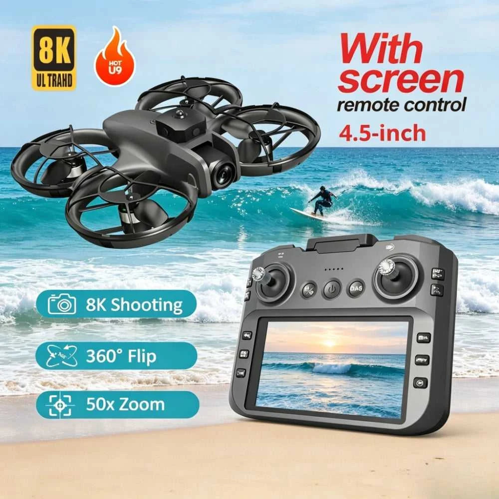 New U9 Aerial Drone 4.5-inch Large Screen RC 8K HD Electronic Adjustment Camera Hand Launch Intelligent Photography Aircraft The jack market .AU The jack market .AU Drones $ 115 14:193#U9-Brushless-8K