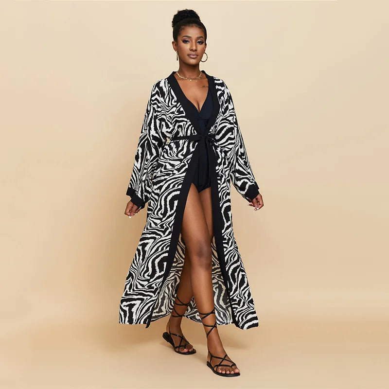2026 Women's Kaftan Beach Cover-Up Dress - Stylish Long Tunic for Summer Bikinis & Beachwear