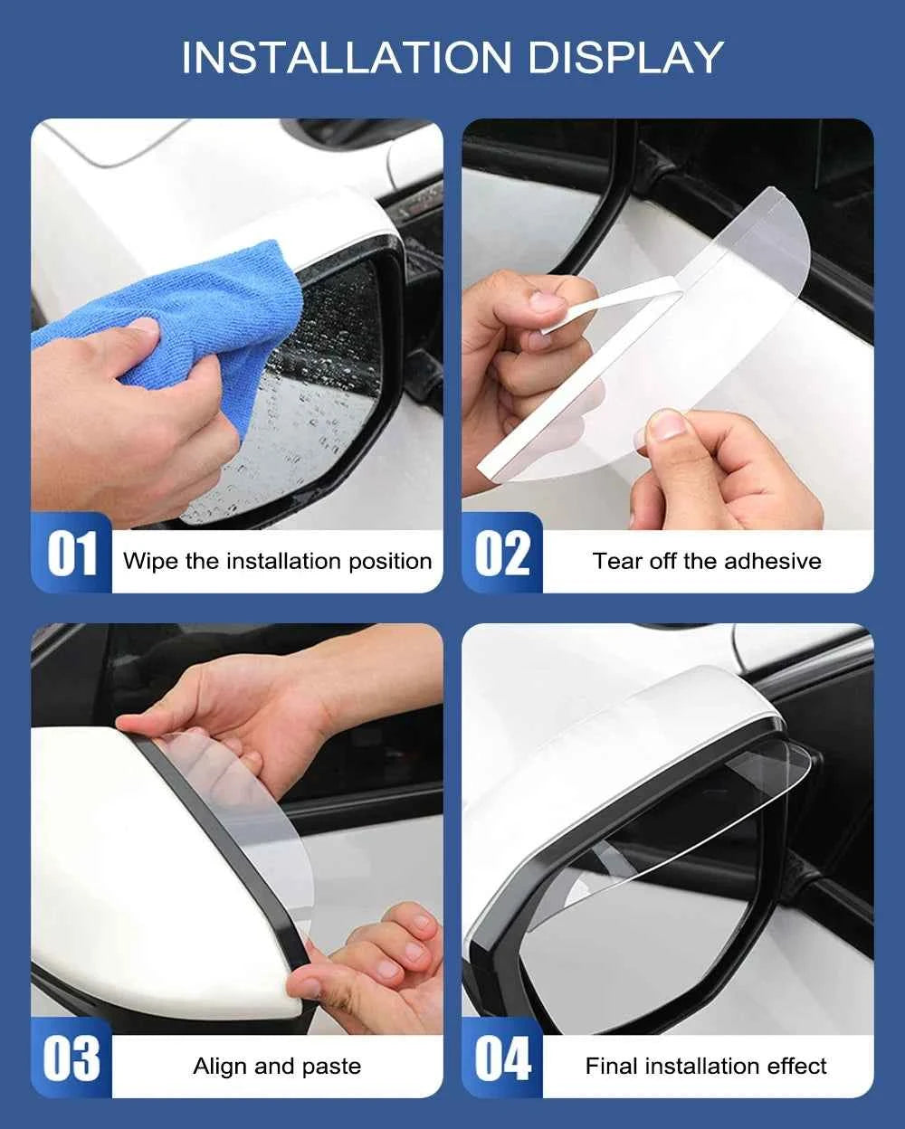 2PCS Car Rearview Mirror Rain Eyebrow Visor Shield Cover Auto Accessories For Chery Tiggo 2 4 3 7 5x Kimo Qq6 s21 Qq3 Brakes s11