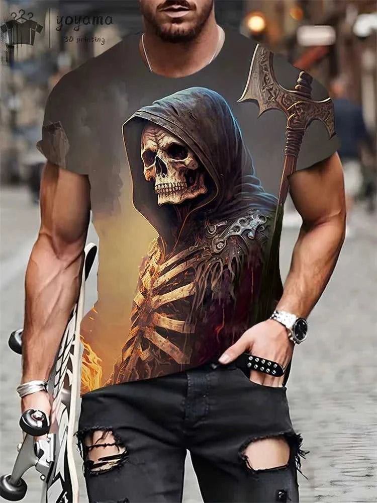 Men's Horror Skull Print T-Shirt 3D Print Vintage O-Neck Short Sleeve Fashion Oversized T-Shirts Men's Summer Street Clothing The jack market .AU The jack market .AU Men Fashion $ 25 14:771#P2TGL22WU;5:100014066