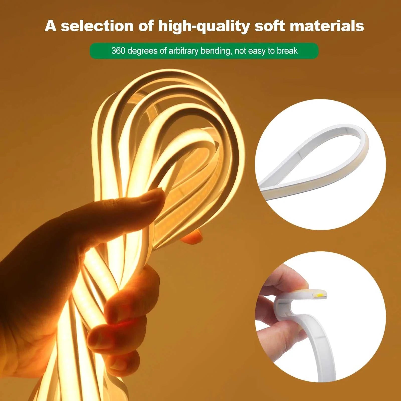 DC5V COB LED Strip With Switch 320Leds/m Flexible Neon Light USB Power Waterproof FOB LED Lights 3000K-6000K Ribbon Tape The jack market .AU The jack market .AU Home $ 57 136:9131281595#natural white;380:200007624