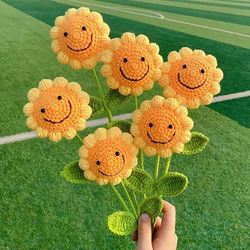Sunflower Crochet Flower Artificial Hand Woven Flowers Finished Girasol Crochet Plants Wedding Guest Gifts Desktop Decoration The jack market .AU The jack market .AU $ 23 14:200013901#S27