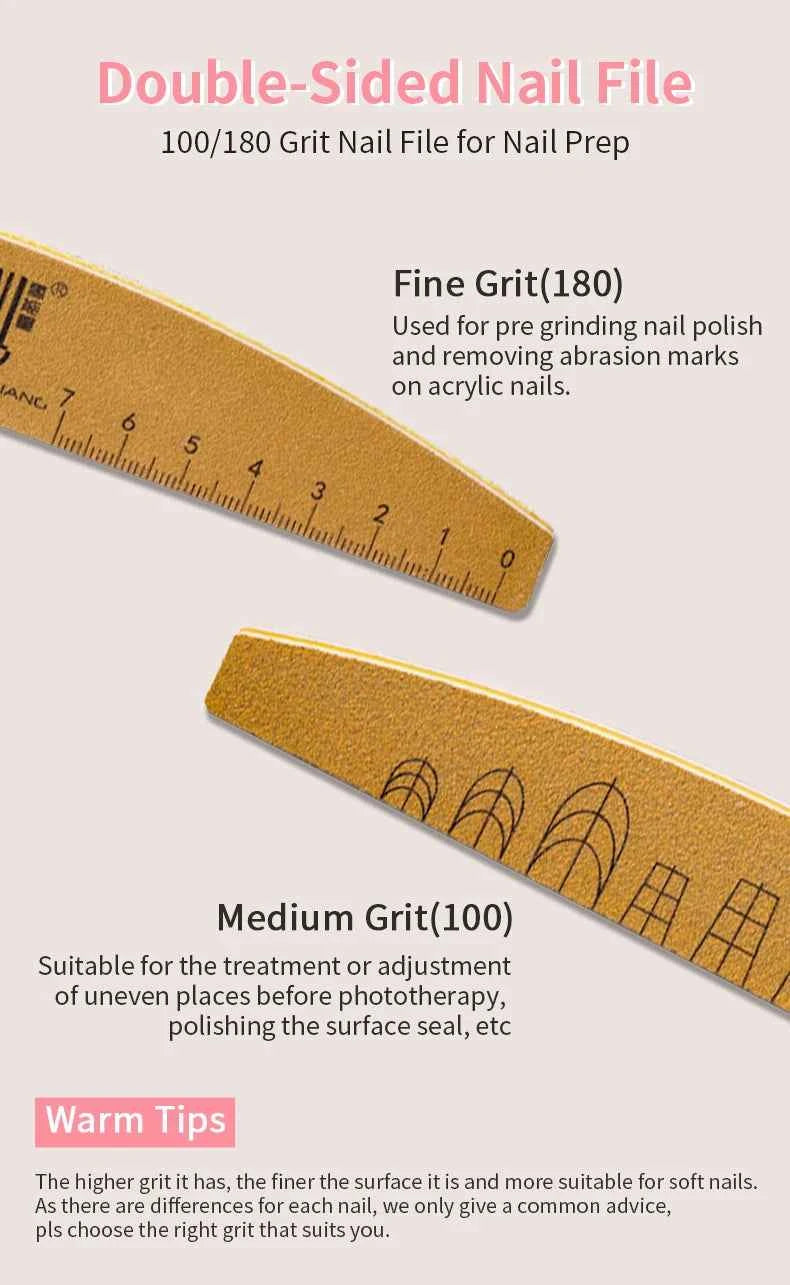 Nail Artistry Pro Nail File Set - Double-Sided 180/240 Grit for Precision Buffing & Professional Manicures (2/4/5/10pcs)