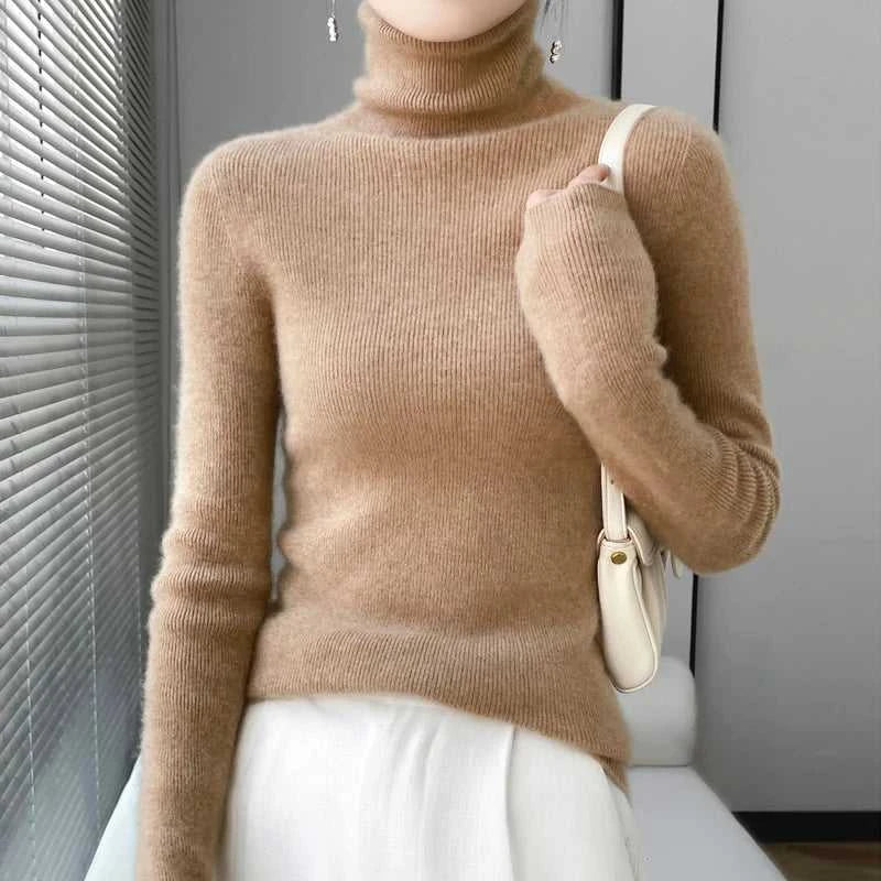 100% Merino Wool Long-sleeved Turtleneck Pullover Women's Autumn Winter Slim Sweater Basic Women's Clothes Cashmere Sweater The jack market .AU The jack market .AU Woman Fashion $ 75 14:1052#black;200007763:201336100;5:4182