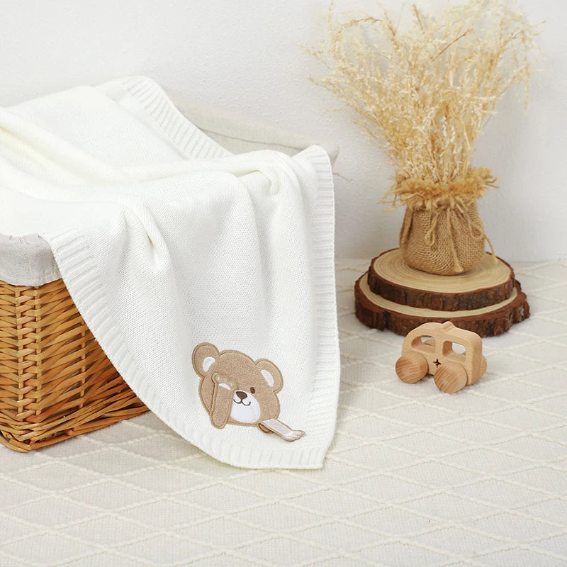 Baby Blankets 90*70cm Knit Newborn Boys Girls Stroller Nursery Crib Swaddle Wrap Quilts Dual-Use Infant Receiving Mat Ultra-Soft