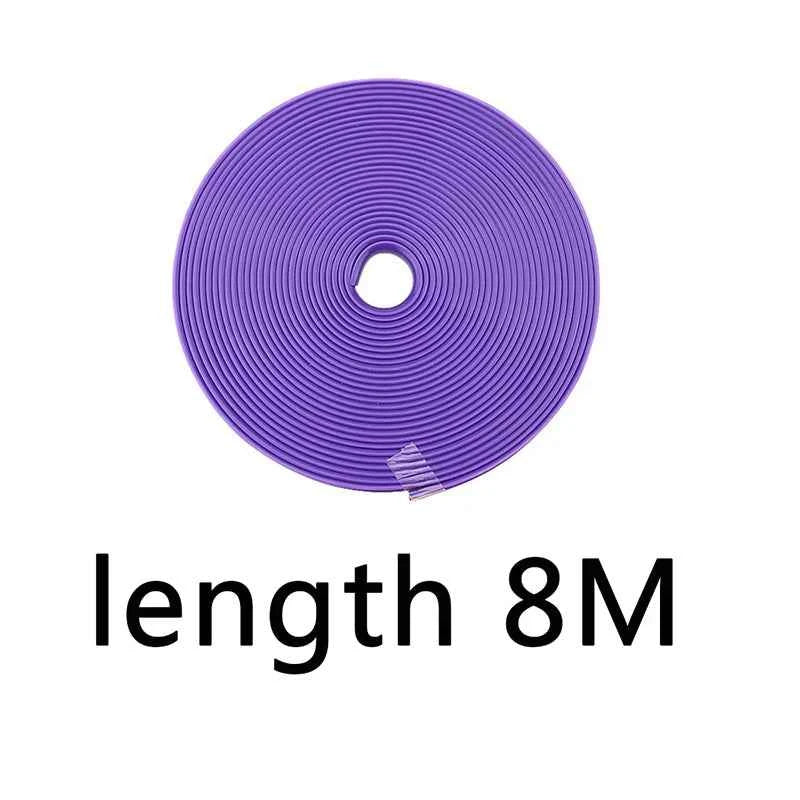 8M Car Wheel Rim Blades Protector Line Tire Guard Decorative Strip Rubber Moulding Trim More Color Car Sticker Styling