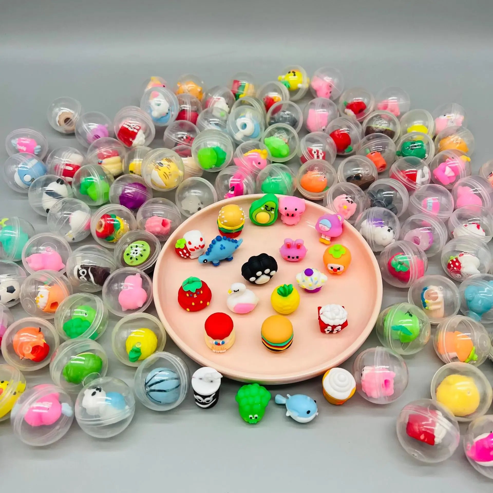 Transparent Twisted Egg for Mini Claw Machine Toys Accessories Cute Animal Plush Dolls Doll Kids Arcade Crane Machine Gift 32mm