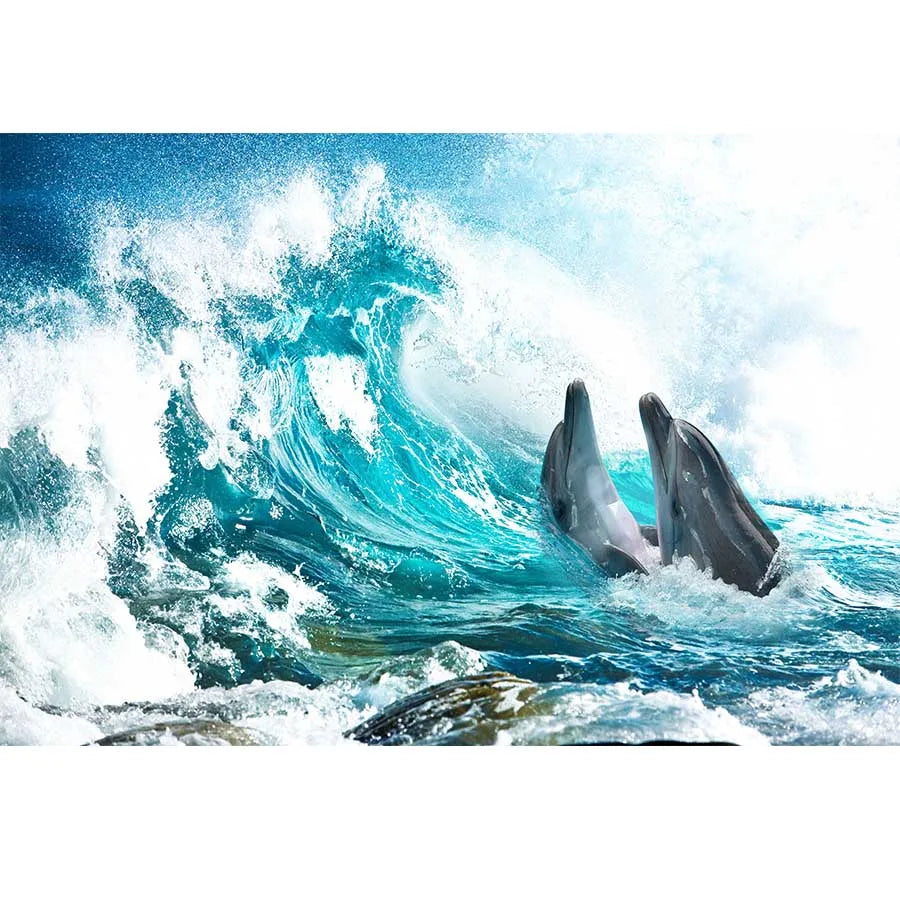 Underwater World Dolphin Coral Seaweed Seabed Aquarium Theme Photography Background Children Birthday Party Decor Backdrop