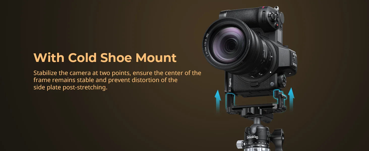 SmallRig L Plate for Nikon Z 6III, L-Bracket for Arca-Swiss, with 1/4"-20 Threaded Holes, QD Connector, Cold Shoe Mount - 4523