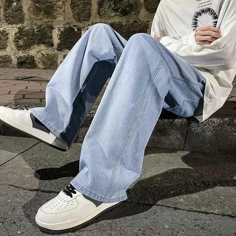 Korean Style Streetwear New Fashion Baggy Casual Men Jeans High Street Harajuku Denim Trousers Men Brand pants Black grey Blue The jack market .AU The jack market .AU Men Fashion $ 36 14:365458#Image color;5:361386