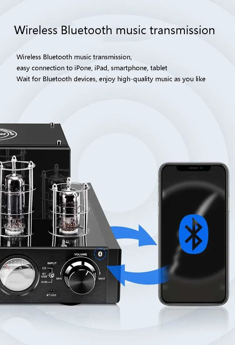 HIFI Tube Power Amplifier Wireless Bluetooth 2.1 Channel Audiophile Amplifier 6P1*2 6N1*2 Tube USB Lossless Playback VU Meter The jack market .AU The jack market .AU Accessories Electronics $ 364 14:350853#Upgraded version;35:2476