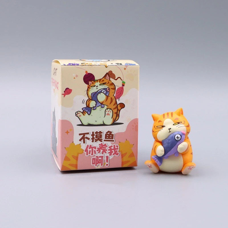 New Products In Stock No Fish You Keep Me Blind Box Fish Cat White Cat Orange Cat Trendy Toy Christmas Day Surprise Gifts