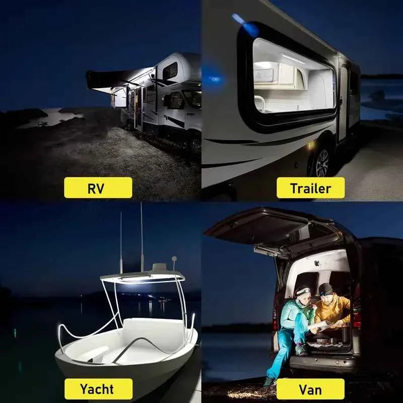 Car Reading Light COB High-brightness thin 12V/24V LED Cabin Interior Light Dome Lamp With Switch For Van Lorry Truck RV Camper