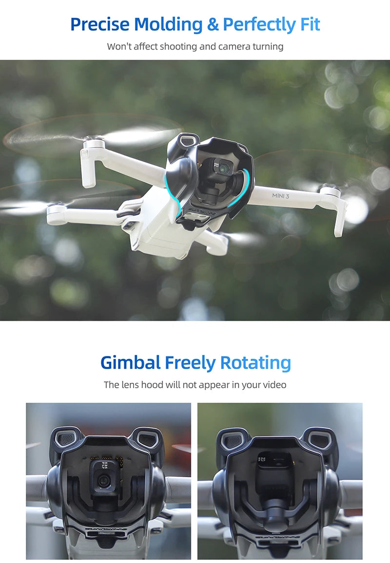 Mini 3 Drone Lens Cap Sunshade Protective Cover Gimbal Camera Lens Hood For DJI Mini 3 Accessories