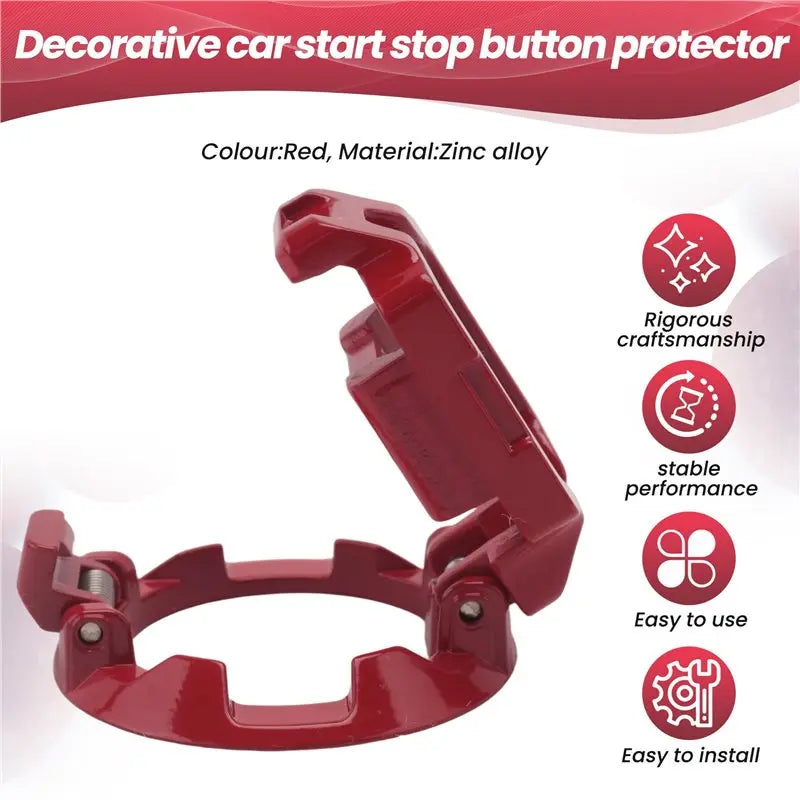 A64P-Car Start Stop Button Decor Car Engine Push Start Switch Button Cover Protector Start Stop Button For Car