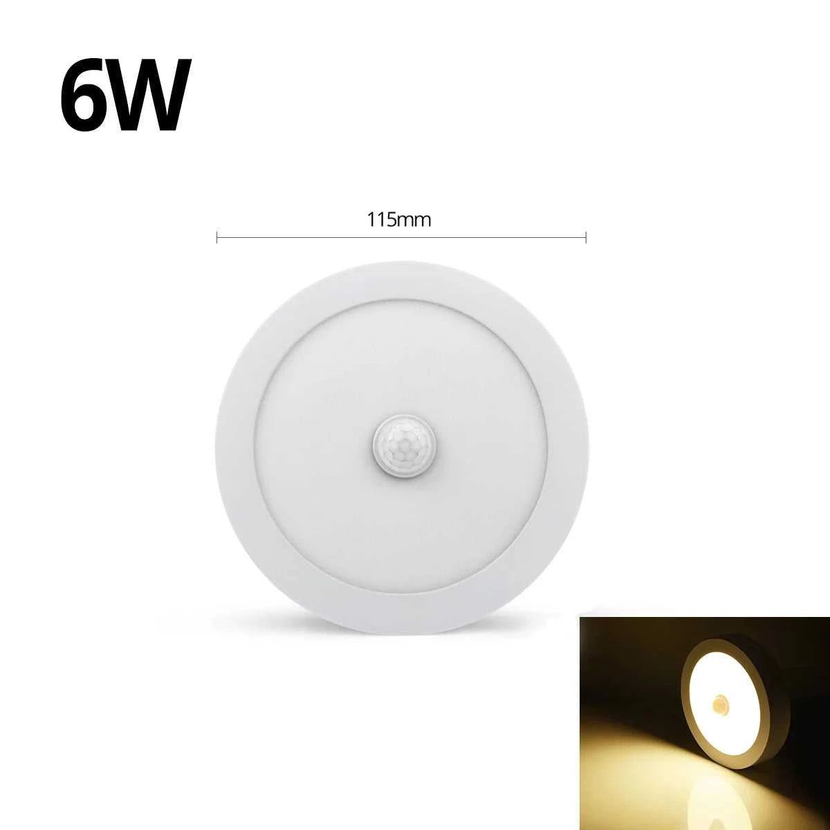LED Panel Light With PIR Motion Sensor Ceiling Mounted 6W 12W 18W AC 85-265V Corridor Lamp Indoor Lighting lampara techo The jack market .AU The jack market .AU Home $ 55 136:173#6W White