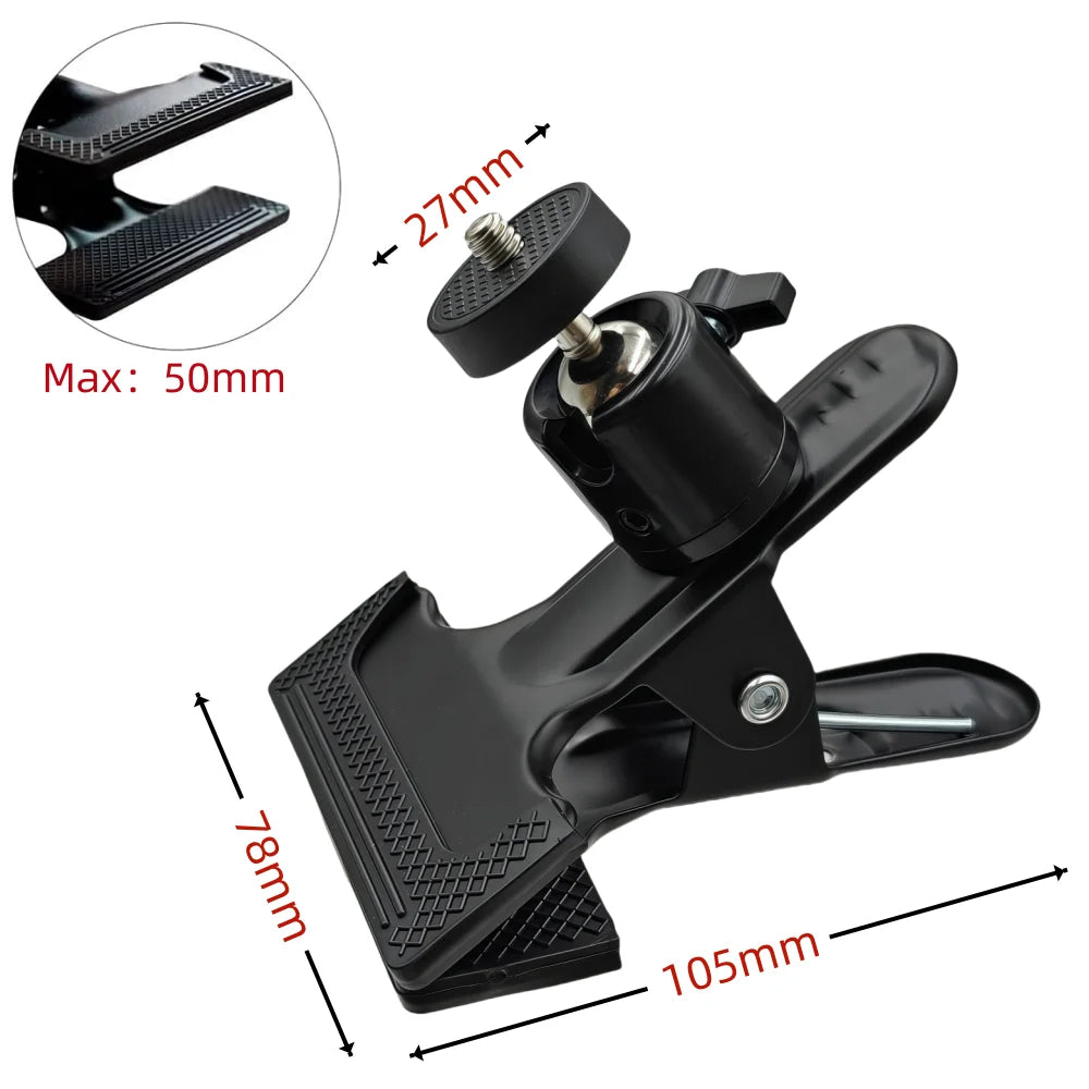 Metal Clamp With 1/4" Screw Grip Ball Head Clip Mount Camera Mobile Phone Holder Photography Accessories For Photo Studio