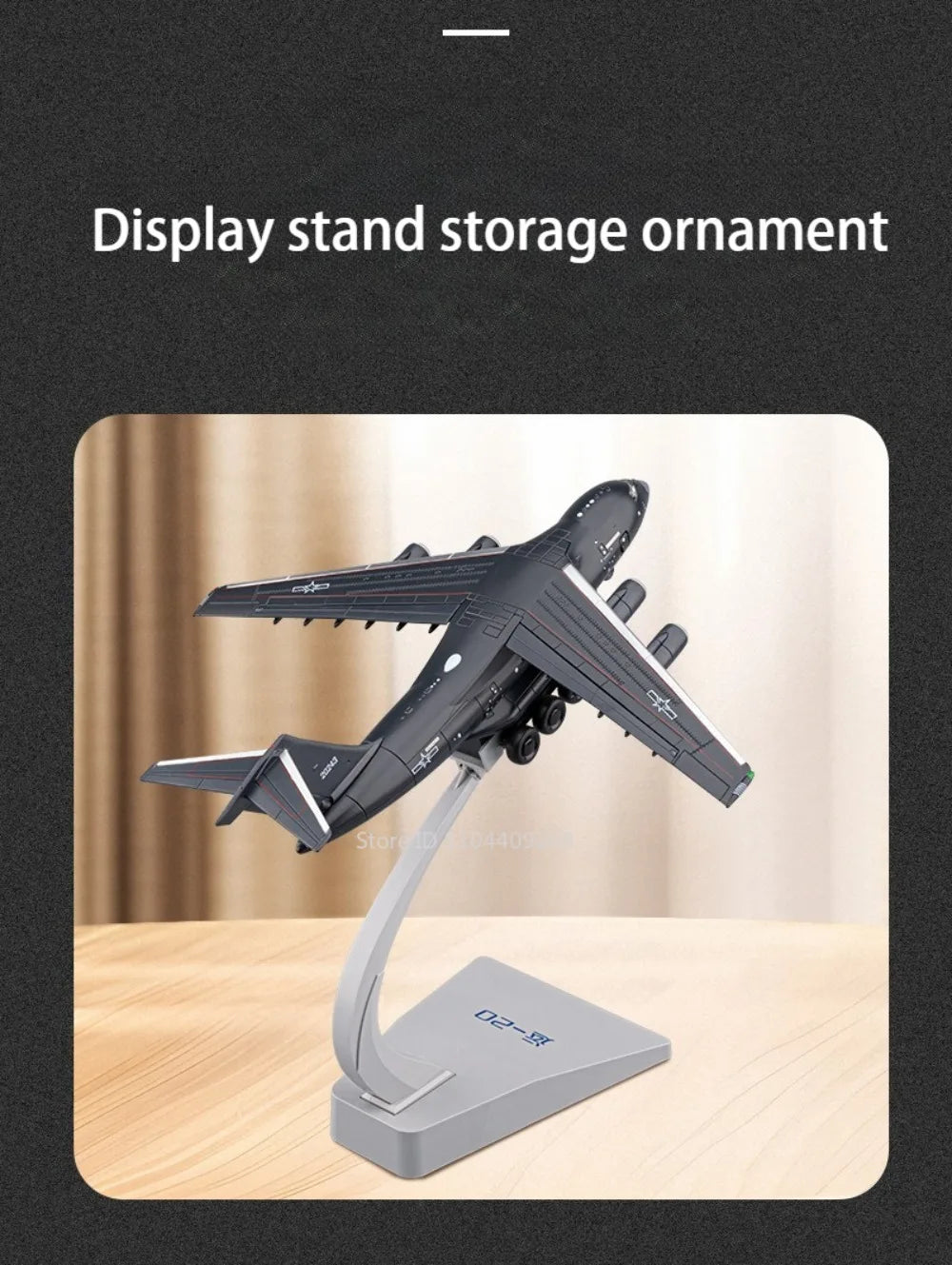 1:180 Y-20 Military Transport Plane Diecast Model – Pull Back with Sound & Light