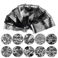 Black Floral Lace Nail Art Transfer Paper Set - 10 Sheets of Stunning Patterns for Creative Designs