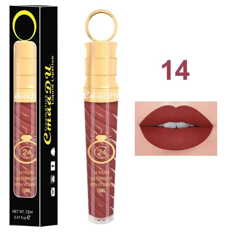 1 Pcs Matte Lip Gloss Waterproof Selection Spiral Glossy Lipstick Long-lasting Non-stick Cup Non-fading Exquisite Gift