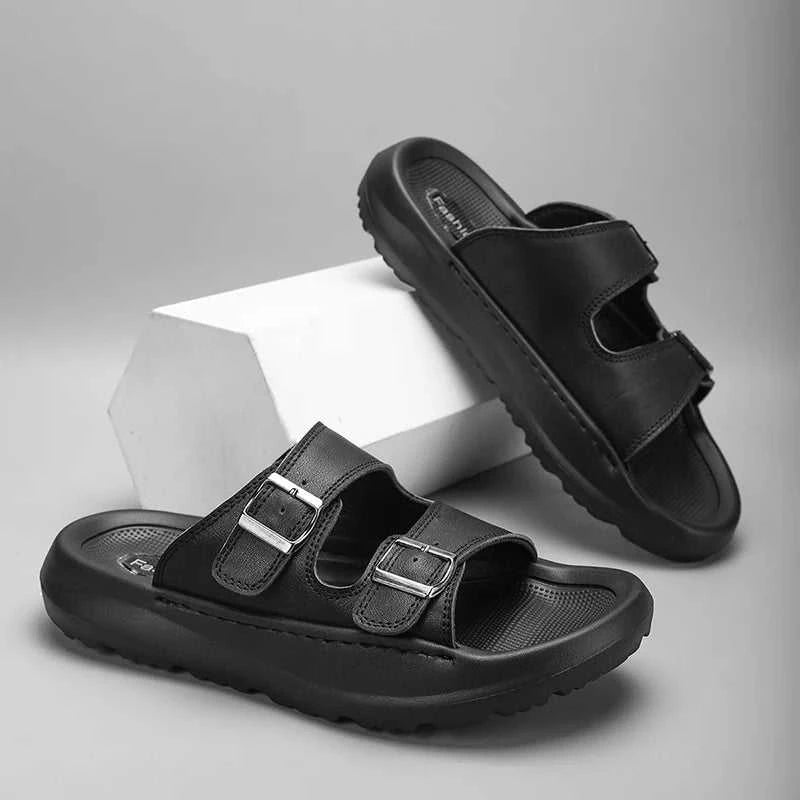 Italian Leather Double Buckle Cowhide Slippers for Men Hotel Beach Summer Shoes High Quality Slip on Light Flats Male Flip Flops The jack market .AU The jack market .AU Step Up Your Style: Trendy Shoes for Every Occasion! $ 90 14:193;200000124:100013888