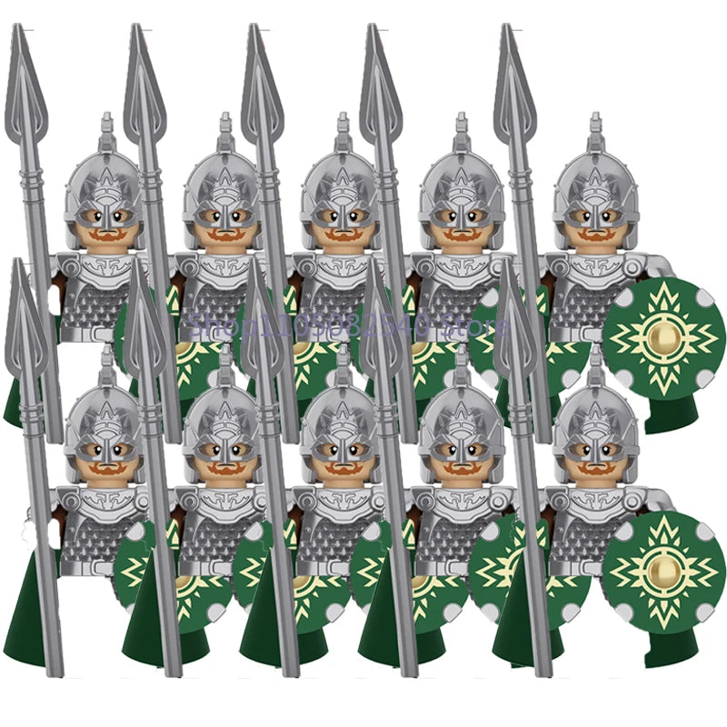 MOC Military Soldier Movie Character Building Blocks Accessories Medieval Castle Knight Helmet Shield Mini Brick Gift Toy E008
